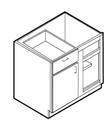 Evercraft Cabinetry 33"W X 34.5"H X 24"D Base Blind Corner One Door One Drawer