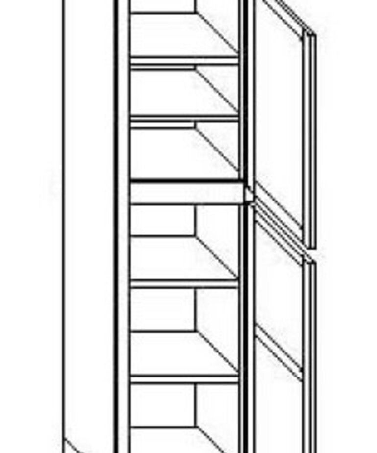 Evercraft Cabinetry Kitchen Cabinets - Wall Pantry - 18"W x 24"D x 90"H Right Hinged