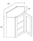Evercraft Cabinetry Single Door Wall Diagonal Cabinet - 24"W x 36"H