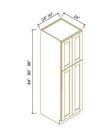 Evercraft Cabinetry WALL PANTRY 24"W*84'H'*24"D (TWO UPPER DOORS 30"H, TWO BOTTOM DOORS 49-1/2"H)