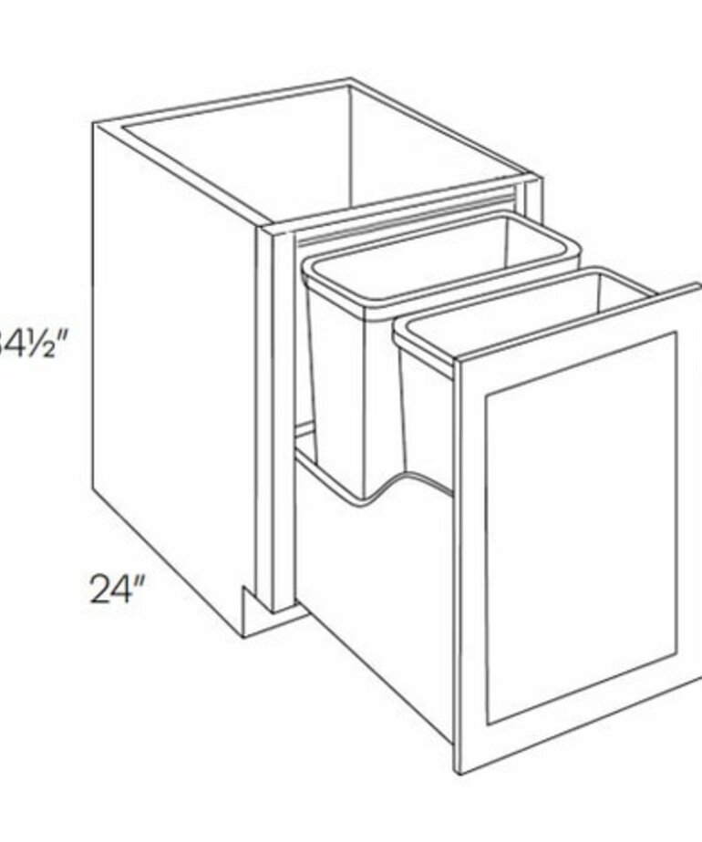 Evercraft Cabinetry Full Height Wastebasket Base Cabinet BWBK18