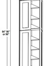 Evercraft Cabinetry Wall Pantry - 30"W X 84"H X 24"D - 4D, 5S