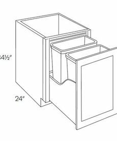 Evercraft Cabinetry Full Height Wastebasket Base Cabinet BWBK18
