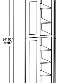 Evercraft Cabinetry Wall Pantry - 30"W X 90"H X 24"D - 4D, 5S