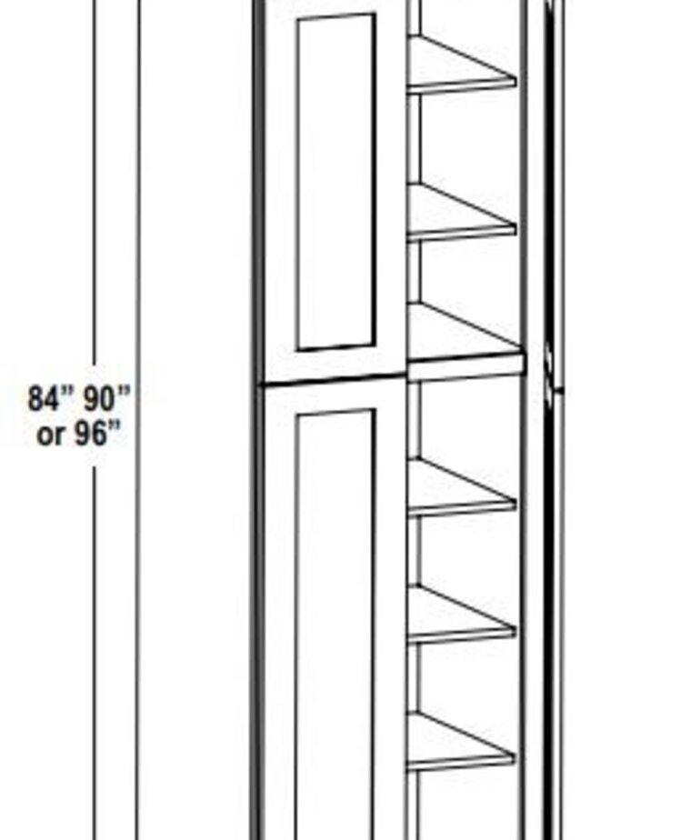 Evercraft Cabinetry Wall Pantry - 30"W X 90"H X 24"D - 4D, 5S