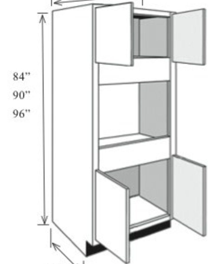 Evercraft Cabinetry Kitchen Oven Cabinet, 30"w x 84"h x 24"d