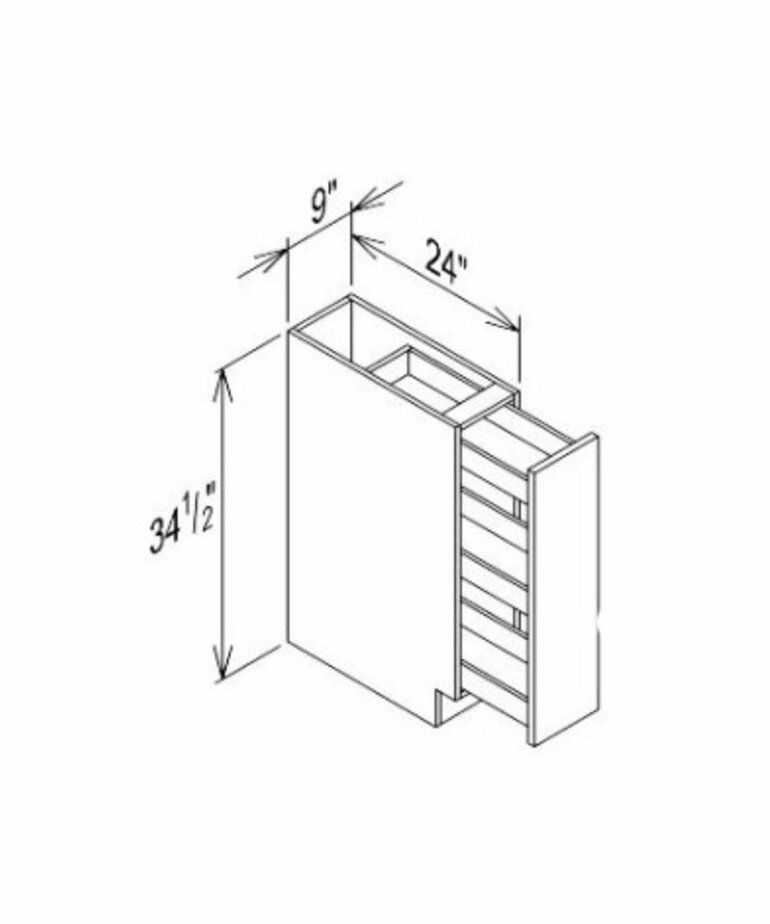Evercraft Cabinetry Base Spice Rack Pull Out Cabinet BSR09