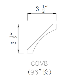 Evercraft Cabinetry Cov Molding - 3 1/2"x3 1/2"x 96"