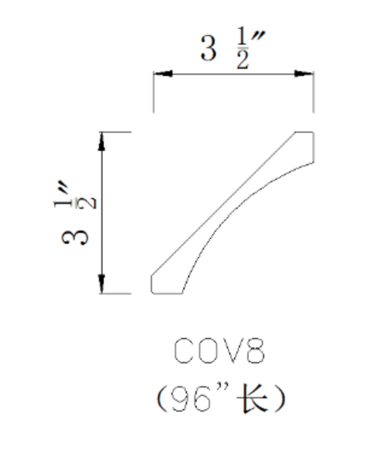 Evercraft Cabinetry Cov Molding - 3 1/2"x3 1/2"x 96"
