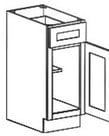 Evercraft Cabinetry Shaker Gray Base 9W - 1 Full Height Door 1 Shelf