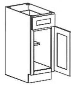 Evercraft Cabinetry Shaker Gray Base 9W - 1 Full Height Door 1 Shelf