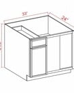 Evercraft Cabinetry Shaker Gray Base Blind Corner 33W (39" Space)