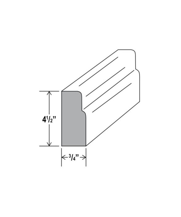 Evercraft Cabinetry Furniture Base Moulding - 3/4"D X 4-1/2"H X 96"W