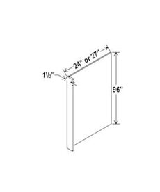 Evercraft Cabinetry Shaker Gray Skin Panel 96H x 36W