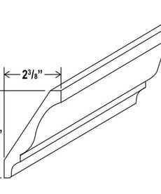 Evercraft Cabinetry Charleston White Crown Molding 2-13/32" x 96"