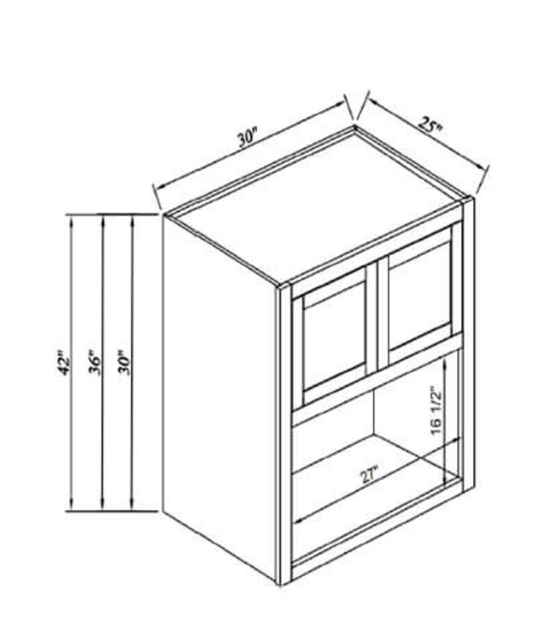 Evercraft Cabinetry Charleston White Wall Microwave Cabinet 30W x 30H x 21D