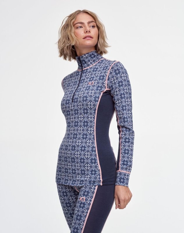 Kari Traa Rose Half-Zip Base Layer Top 100% Merino Wool