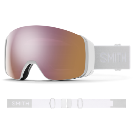 Smith 4D Mag Low Bridge Fit White Vapor Goggles (Asian Fit)