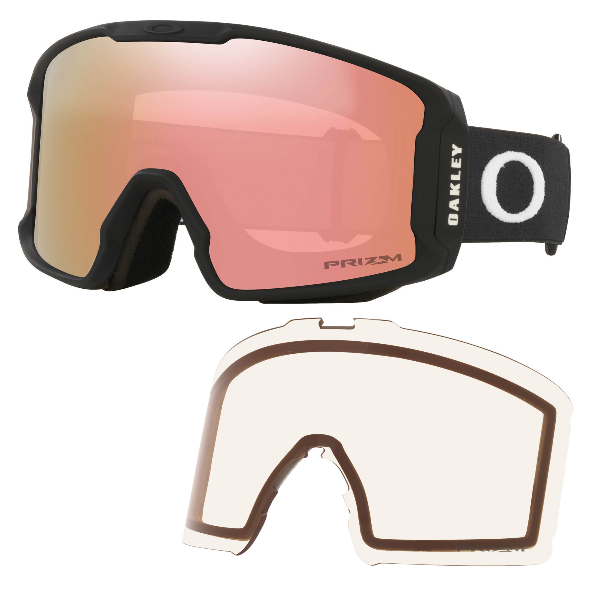 Line Miner M Black Goggles With Two Lens Black Prizm Rose Gold Iridium Prizm Clear Ski Town