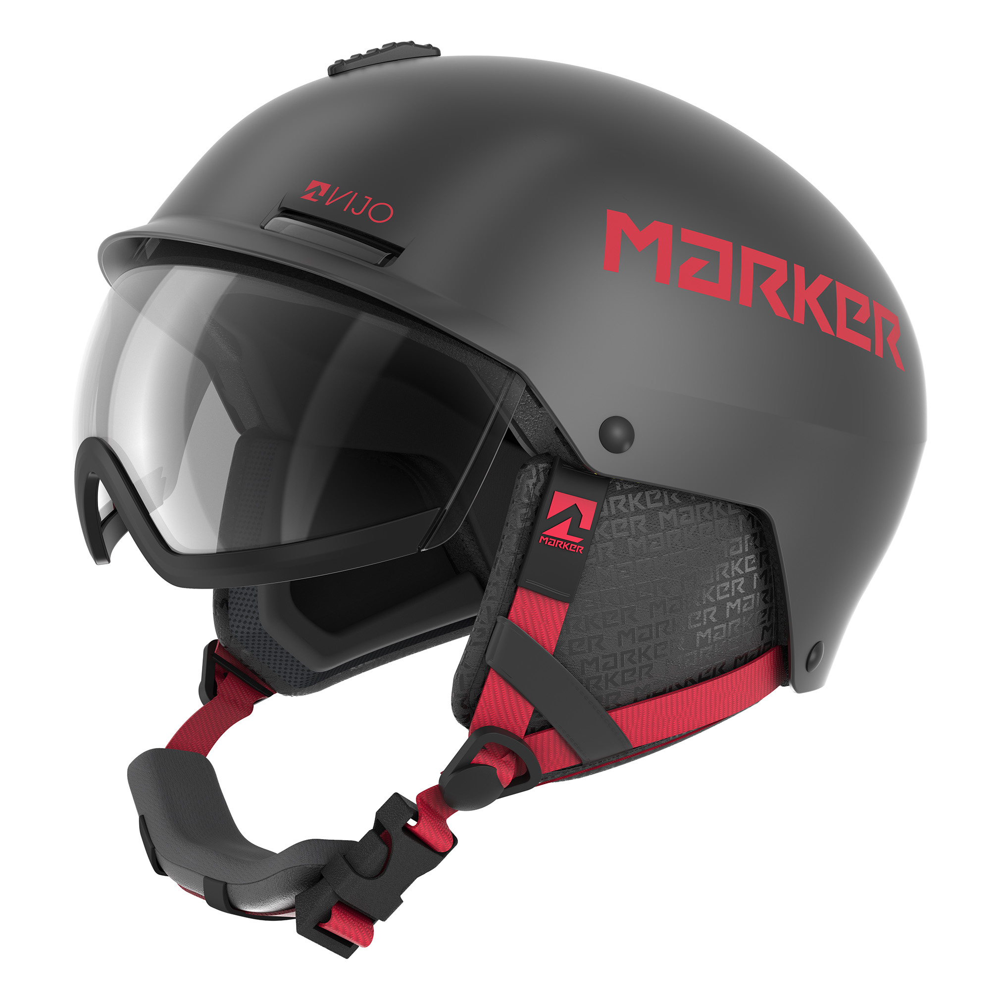 新品未使用MARKER ジュニアヘルメット バイザー付き VIJO レッド Marker VIJO Helmet Jr (25/26) - Ski Town