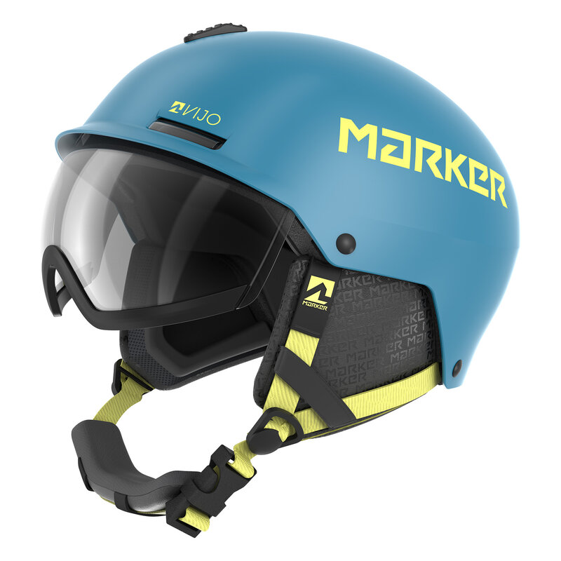 新品未使用MARKER ジュニアヘルメット バイザー付き VIJO レッド MARKER マーカー スキー ヘルメット キッズ ジュニア＜2026