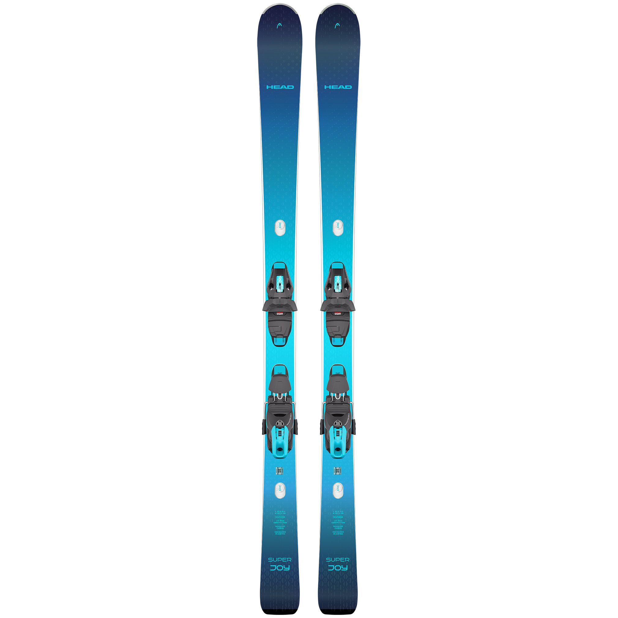 Head E-Super Joy SW Skis + Joy 11 GW SLR Bindings (26/27)