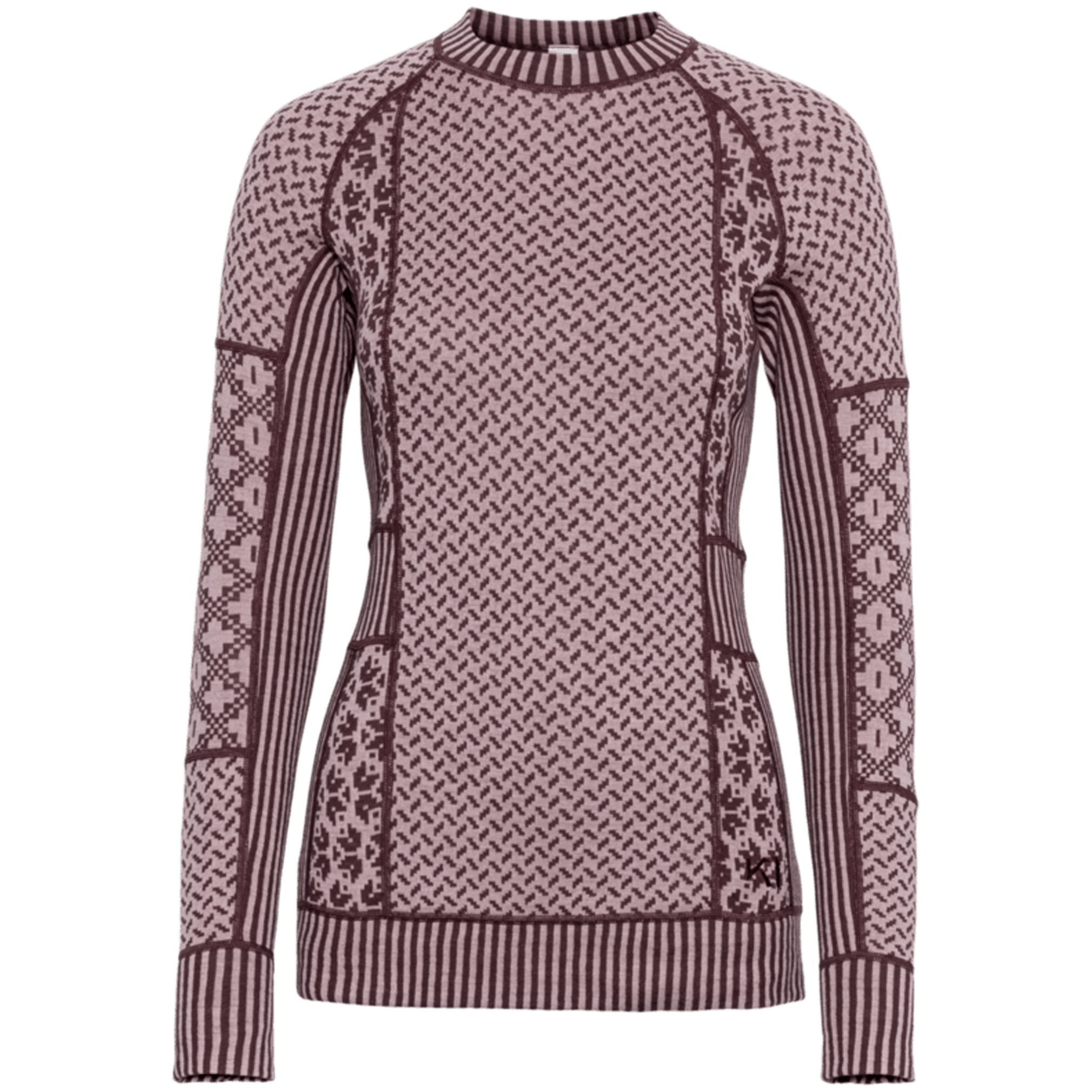 Kari Traa Chandail Col Rond Manches Longues Smekker 100% Laine Merinos (26/27)