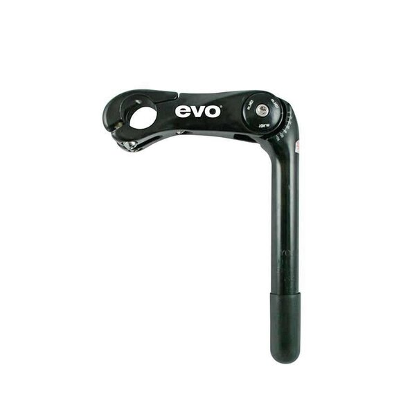 EVO EVO, Adjustable Stem, 25.4mm, For 25.4mm Handlebars, Black, 90mm