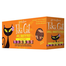 Tiki Pets Tiki Cat - Paquet Varié ''Grill'' King Kamehameha Luau 12x2.8 oz