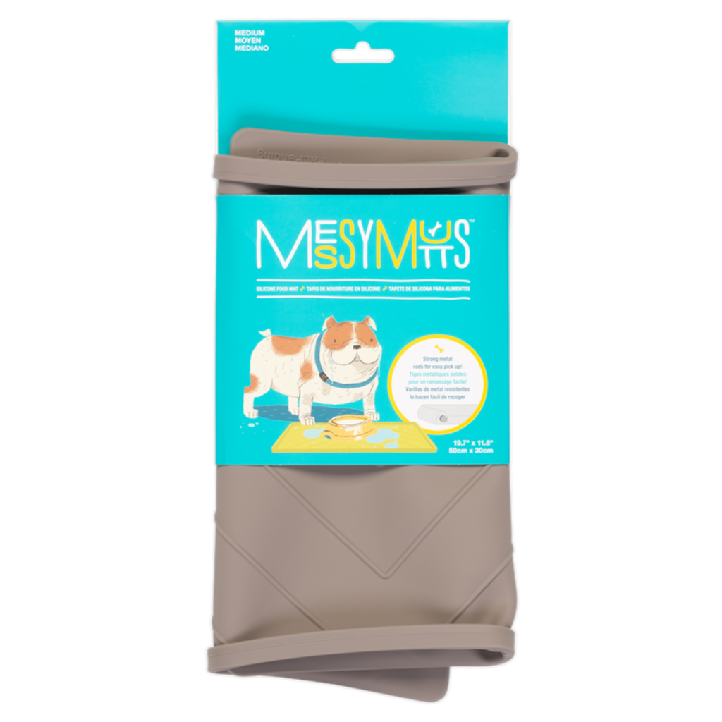Messy Mutts Messy Mutts - Tapis Sous Plats En Silicone Gris G (60 x 40 cm)