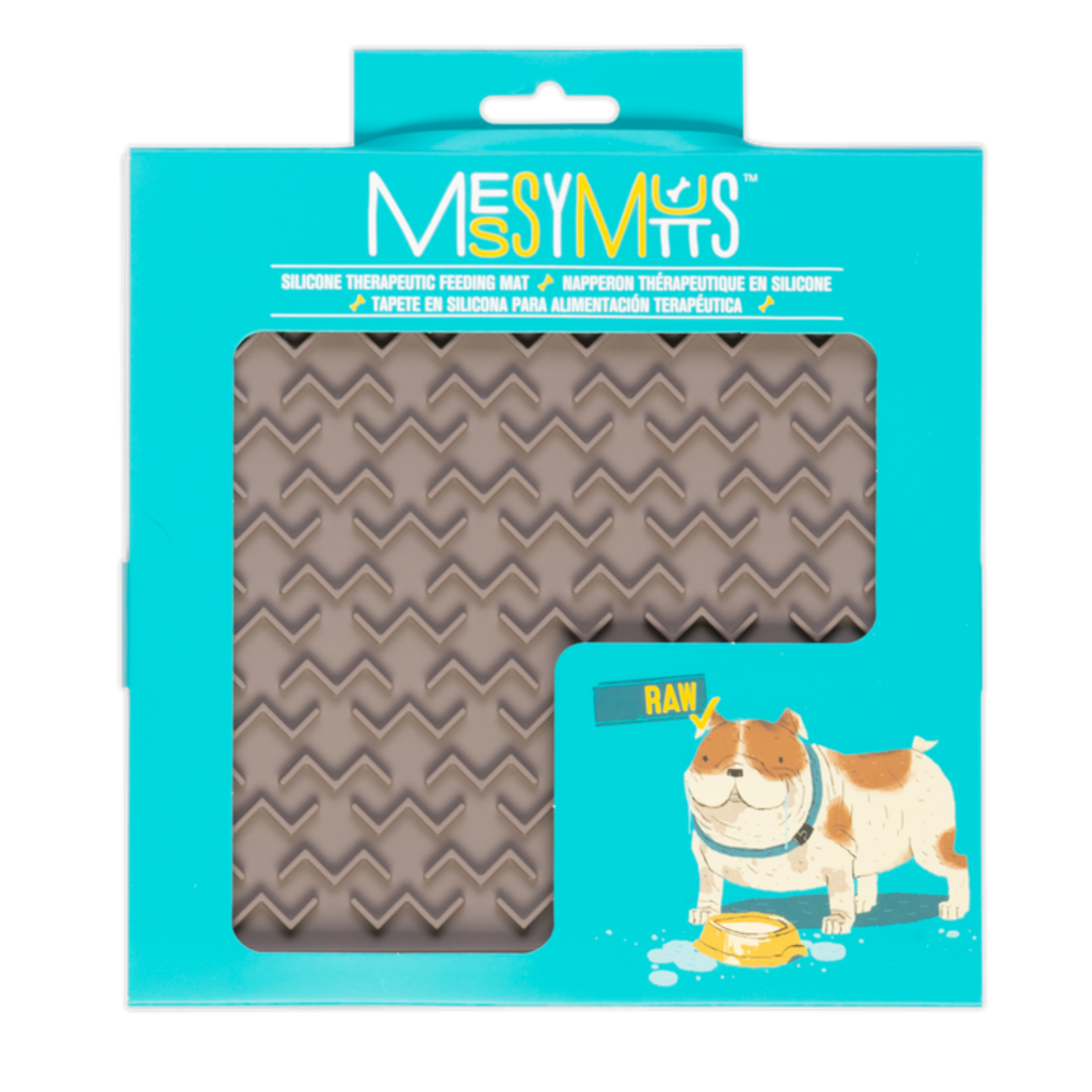 Messy Mutts Messy Mutts - Tapis D'Alimentation 8" x 8" - Gris