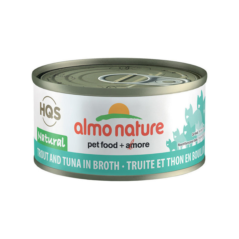 Almo Nature "HQS" Truite Et Thon Au Bouillon , Pour Chat 2.5 oz
