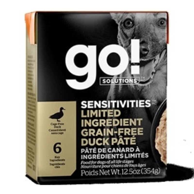 Petcurean GO Petcurean - Ingrédients Limités Paté Canard, Chien - 354 g