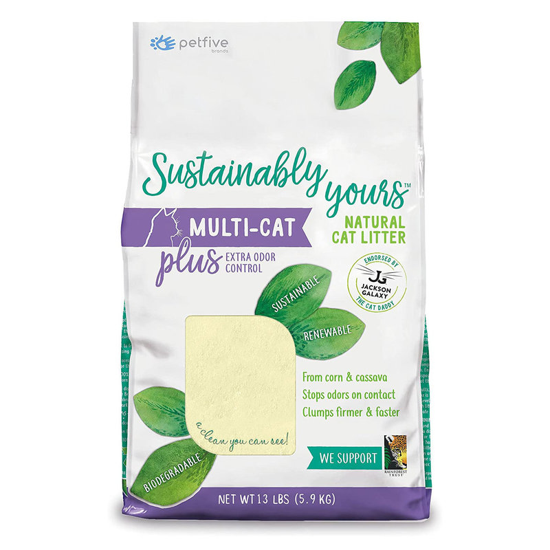 Sustainably Yours Sustainably Yours - Litière Agglomérante Biodégradable Multi-Chat + 11.8 kg