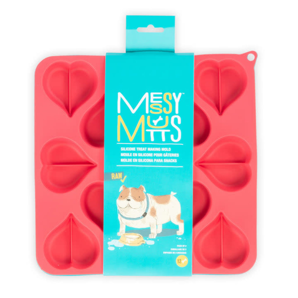 Messy Mutts Messy Mutts - Moule À Biscuits En Silicone Pour Congeler Ou Cuire - Coeur (PQT 2)