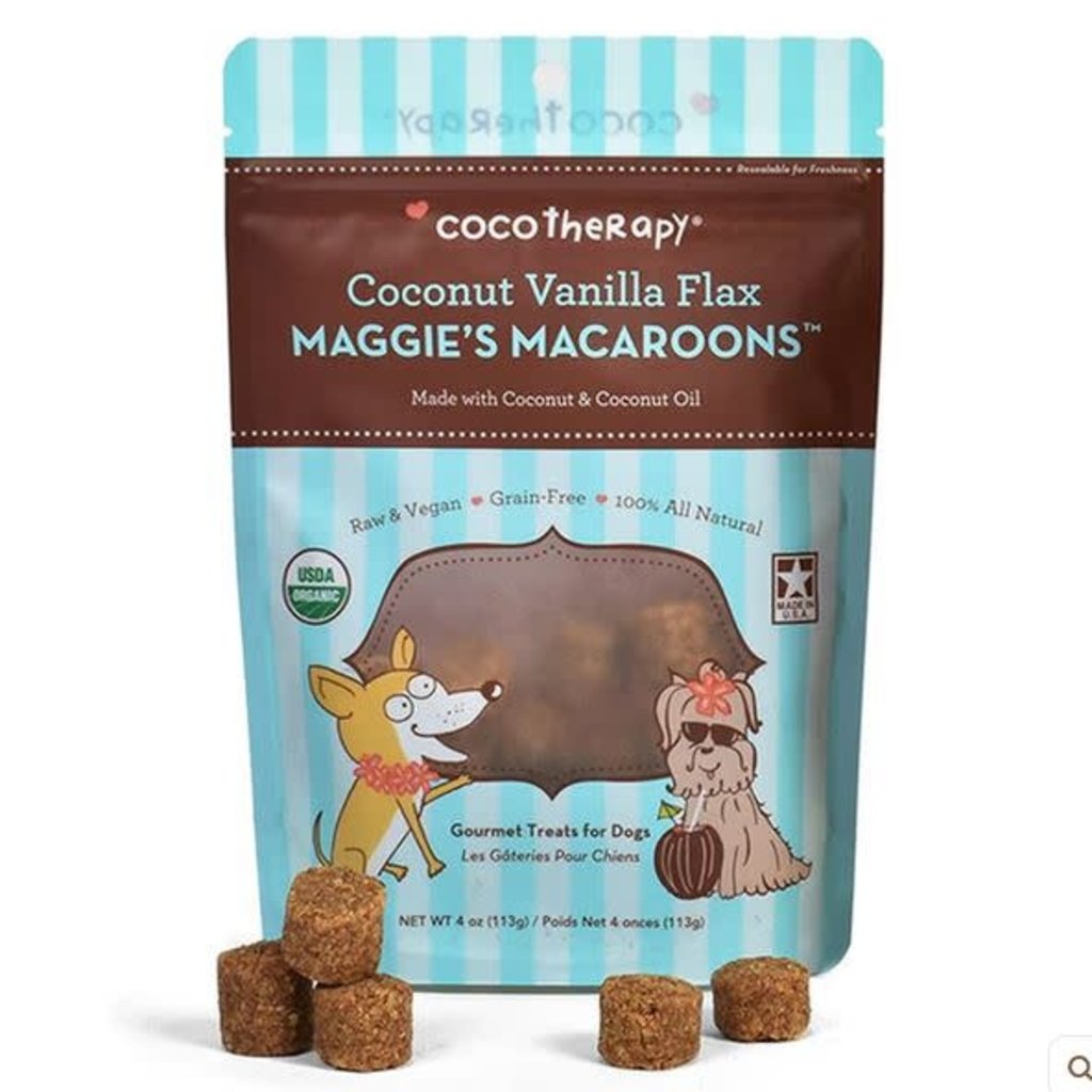 Coco Therapy Coco Therapy - Maggie's Macaroons - Gâteries De Noix De Coco -Vanille & Lin - 113 g