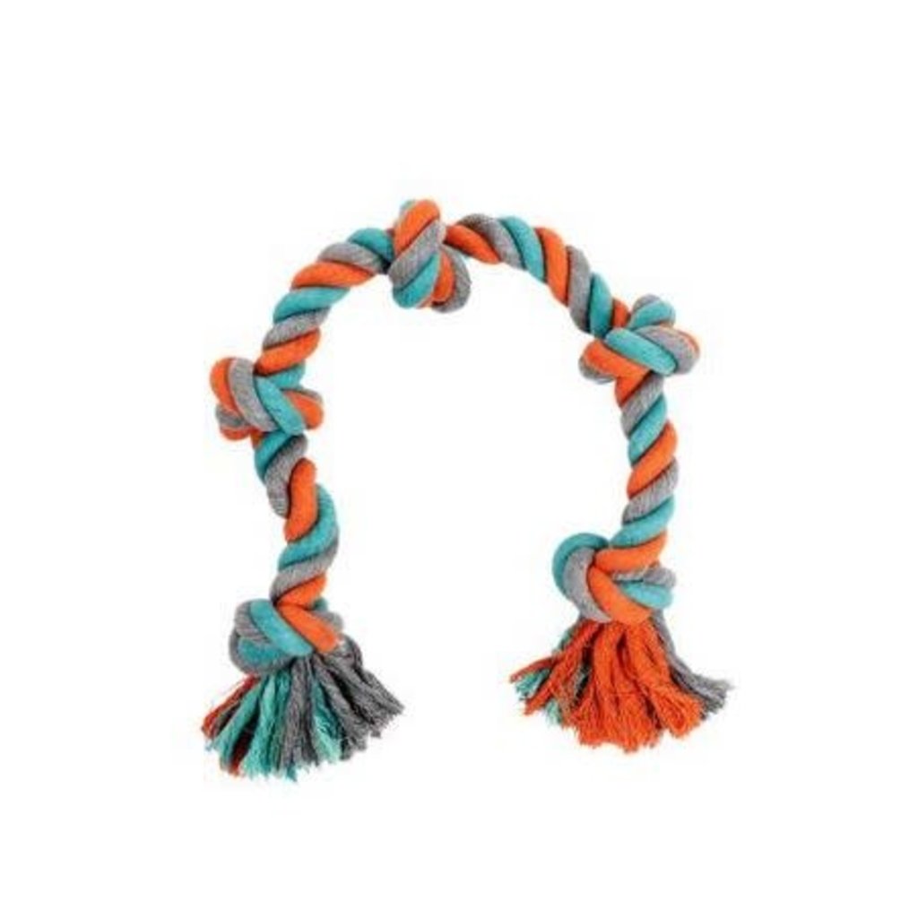 Bud'z Bud'z - Corde Avec 5 Noeuds Bleu-Orange-Gris