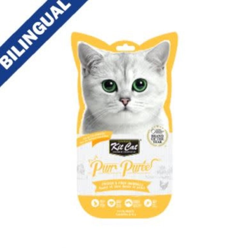 Kit Cat Kit Cat - Gâterie Crémeuse Pour Les Boules De Poils - Poulet Et Fibres - 4x 15g