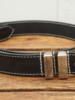 Sterling Silver Buckle Leather Belt