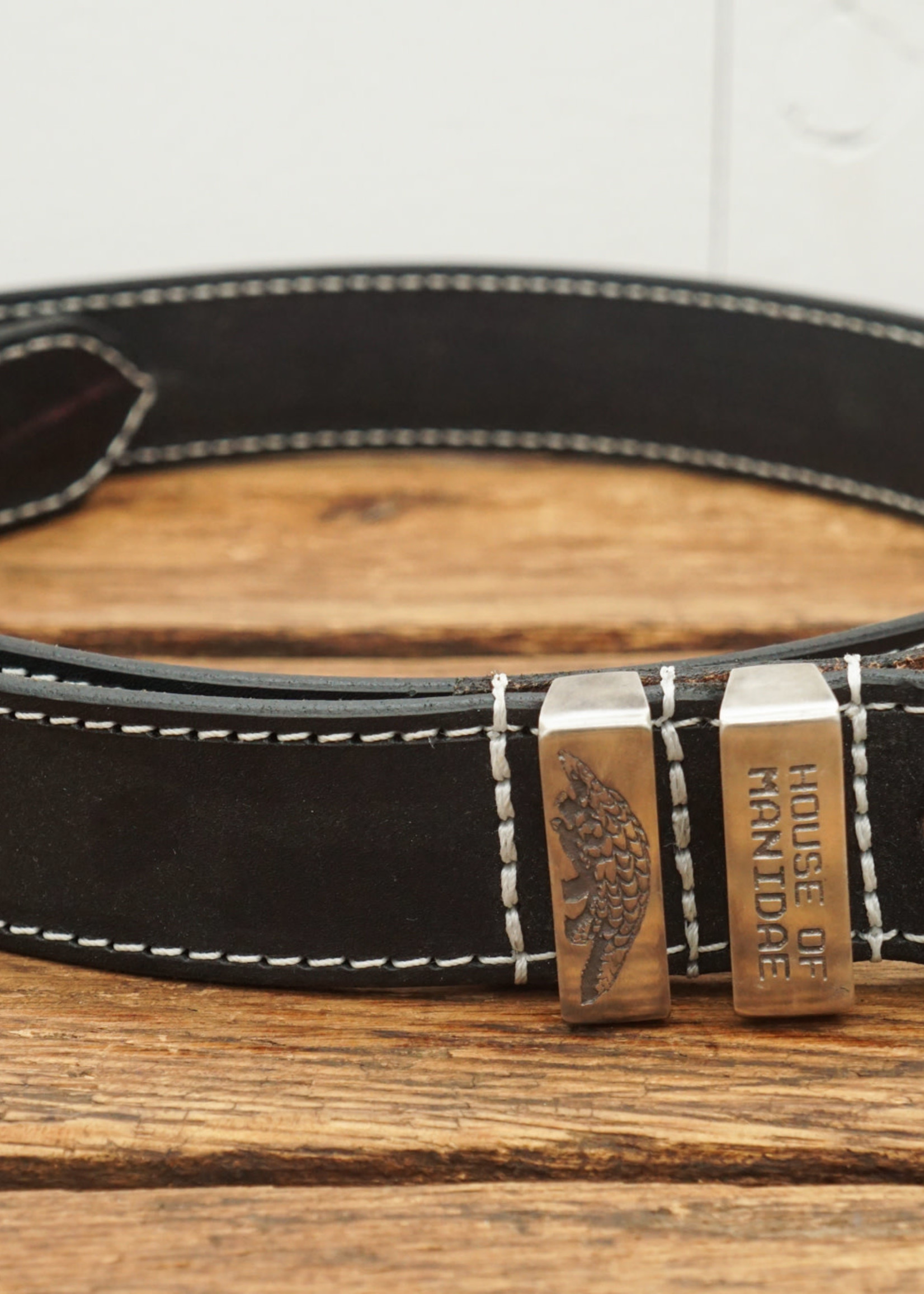 Sterling Silver Buckle Leather Belt