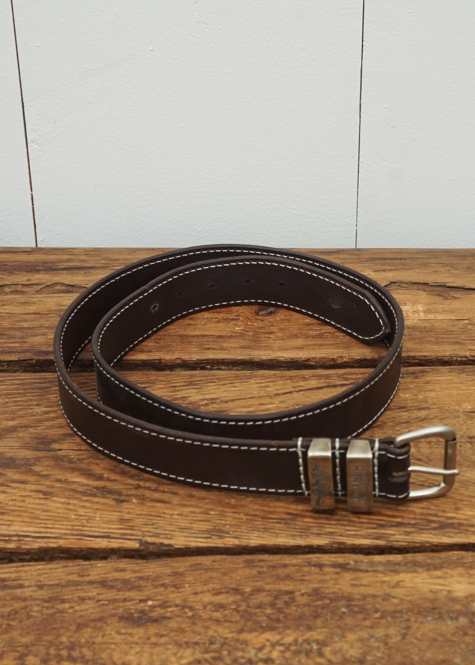 Sterling Silver Buckle Leather Belt