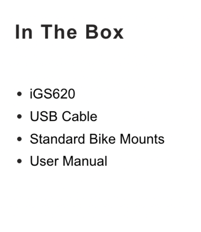 IGS GPS CYCLING COMPUTER 620