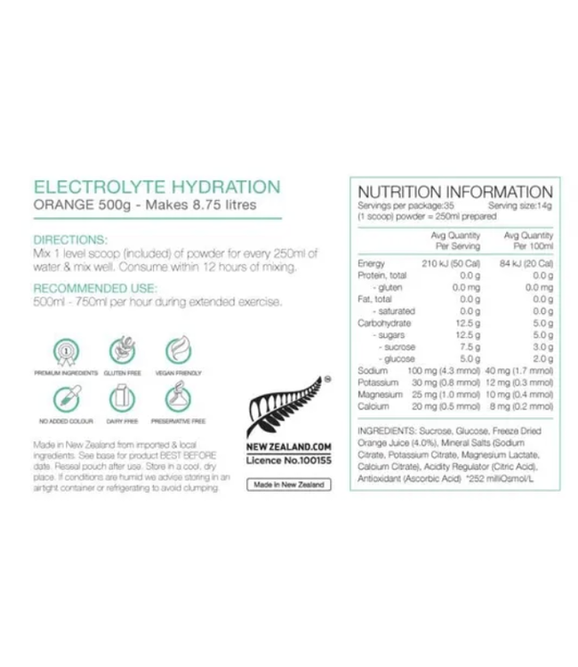 PURE ELECTROLYTE HYDRATION 500g ORANGE