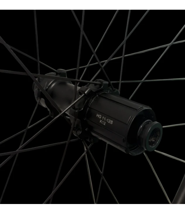 OWB Carbon Wheelset Alloy Spokes 50mm Rim 100X12mm Thru Axle C/L Front & 142X12mm Thru Axle C/LOCK Rear SHIMANO HG ONLY