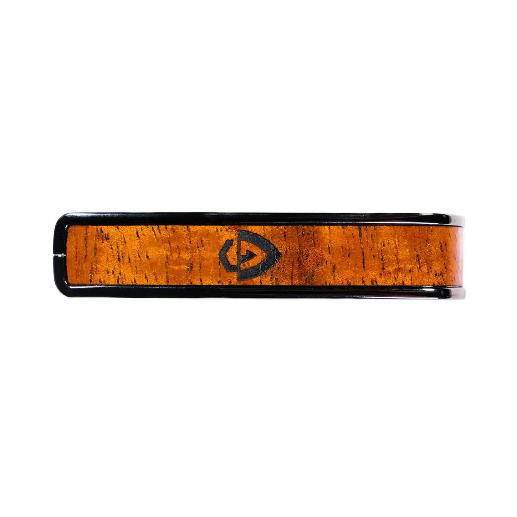Thalia Guild Black Chrome Finish Capo - Koa w/G Shield - by Thalia