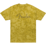 Fender Fender Spaghetti Logo Tie-Dye T-Shirt - Mustard - Size Large