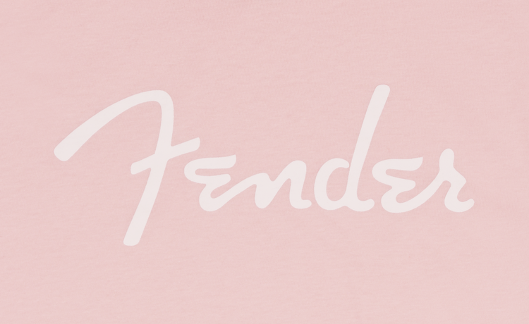 Fender Fender Spaghetti Logo T-Shirt - Shell Pink - Size Small