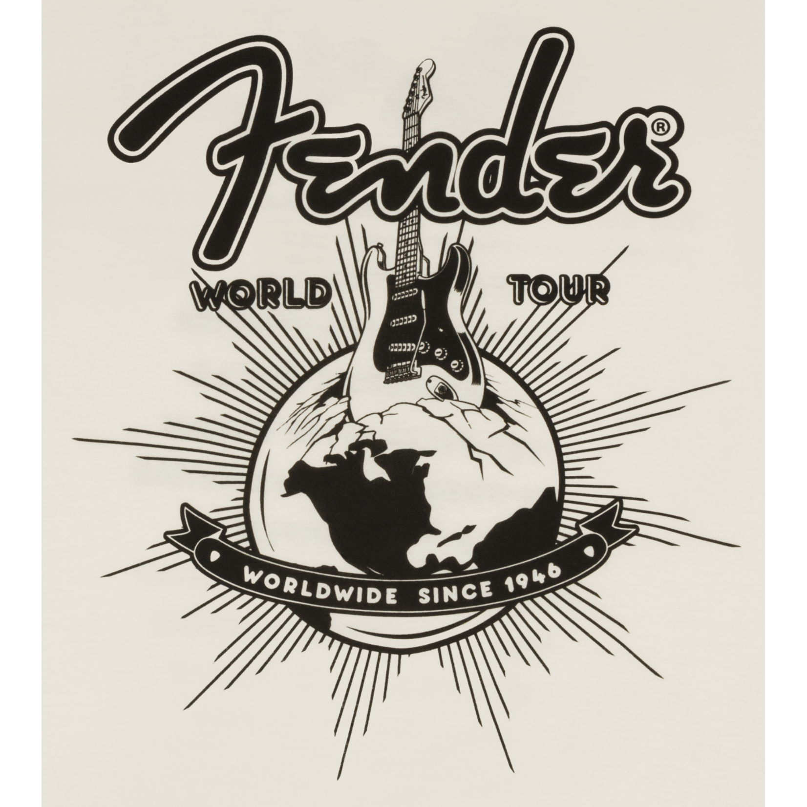 Fender Fender World Tour T-Shirt - Vintage White - Size Large