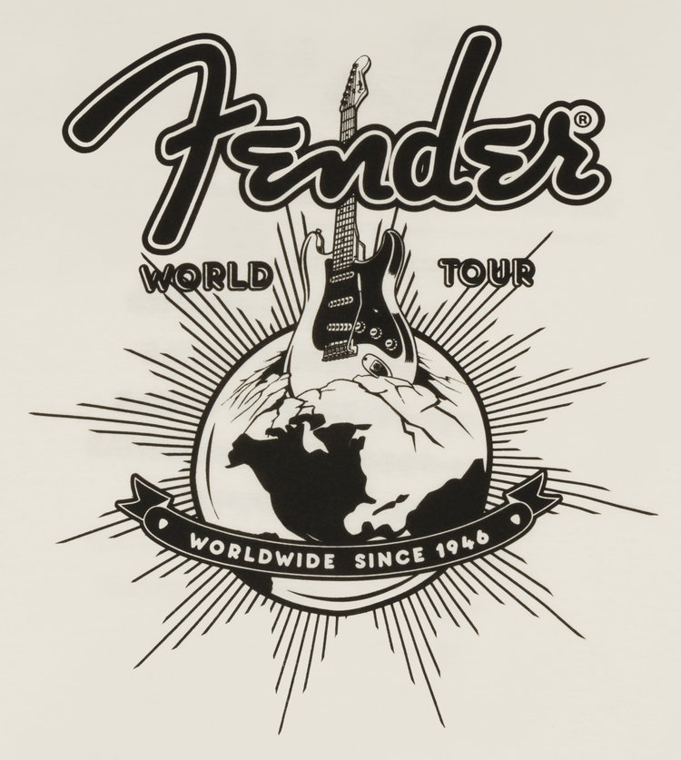 Fender Fender World Tour T-Shirt - Vintage White - Size Large