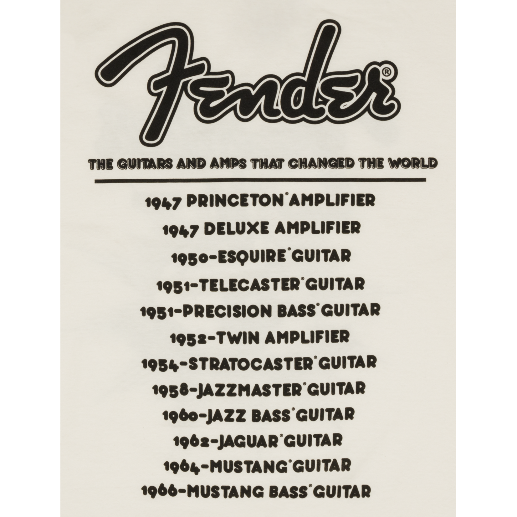 Fender Fender World Tour T-Shirt - Vintage White - Size Large